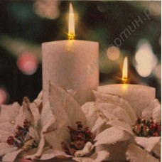 Картина с LED подсветкой: свечи в лепестках, выполненная на холсте
